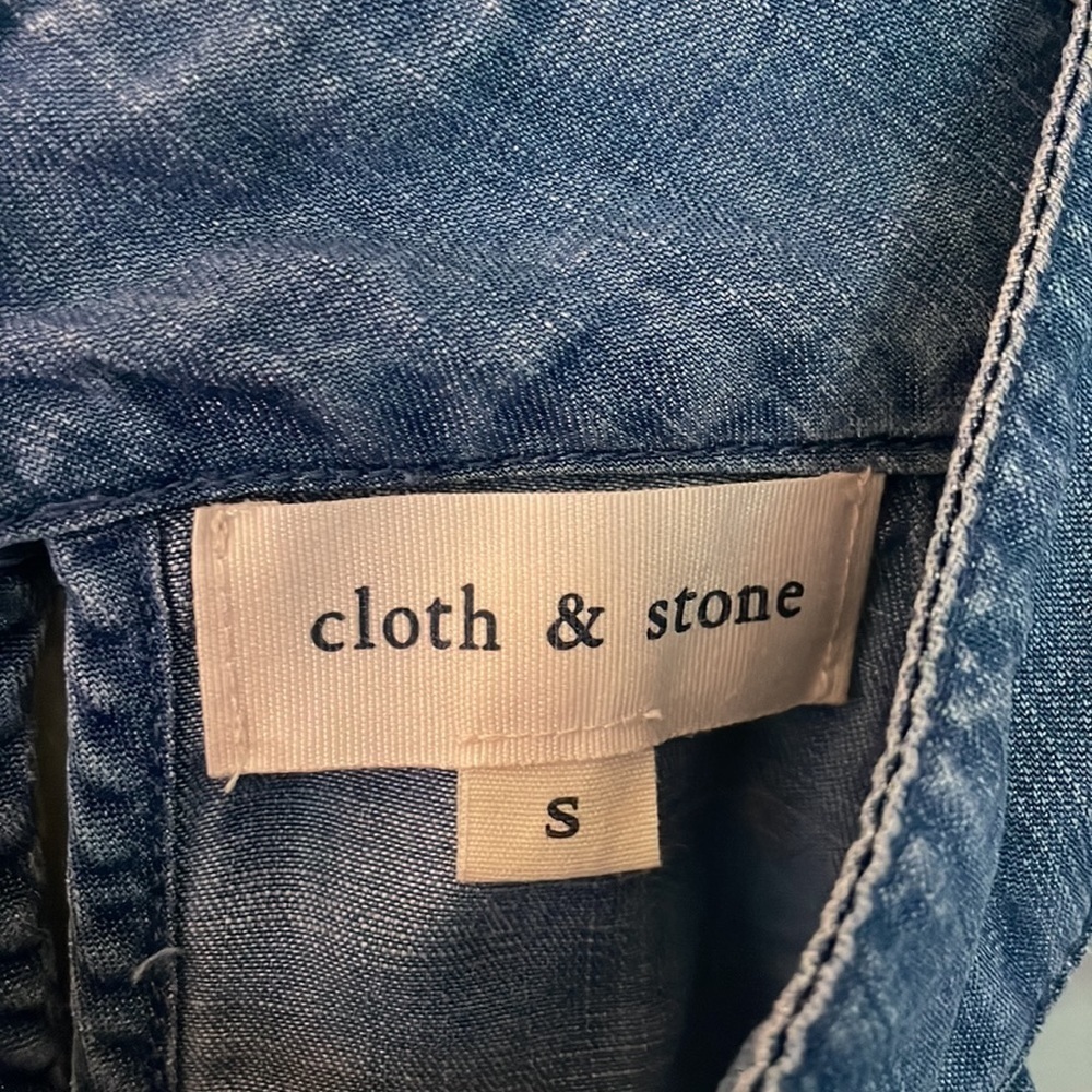 Anthropologie Cloth & Stone‎ Small Chambray swing dress. Size small 100% Lyocell - Picture 4 of 12